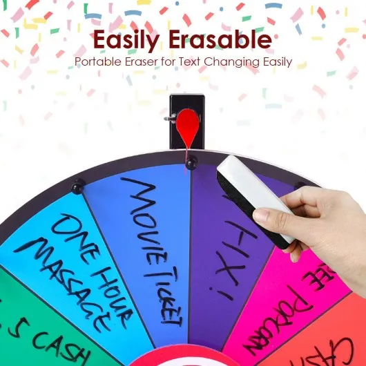 24" Editable 14 Slot Fortune Spinning Game Tabletop
