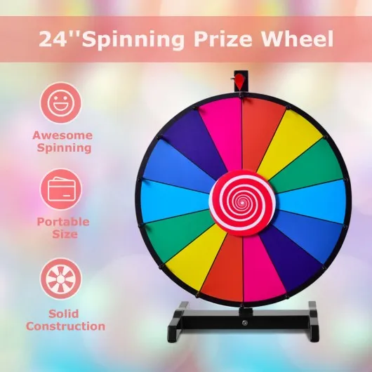 24" Editable 14 Slot Fortune Spinning Game Tabletop