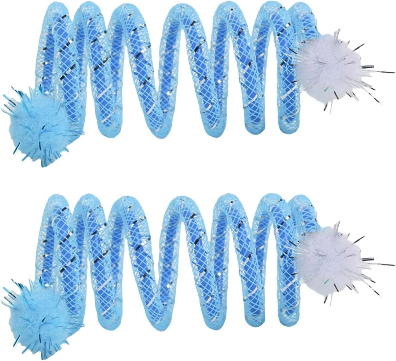 2Pcs Flexible Coils Spring Cats Toy with Plush Bright Colored Captures Attention for Active Pet Friend Family