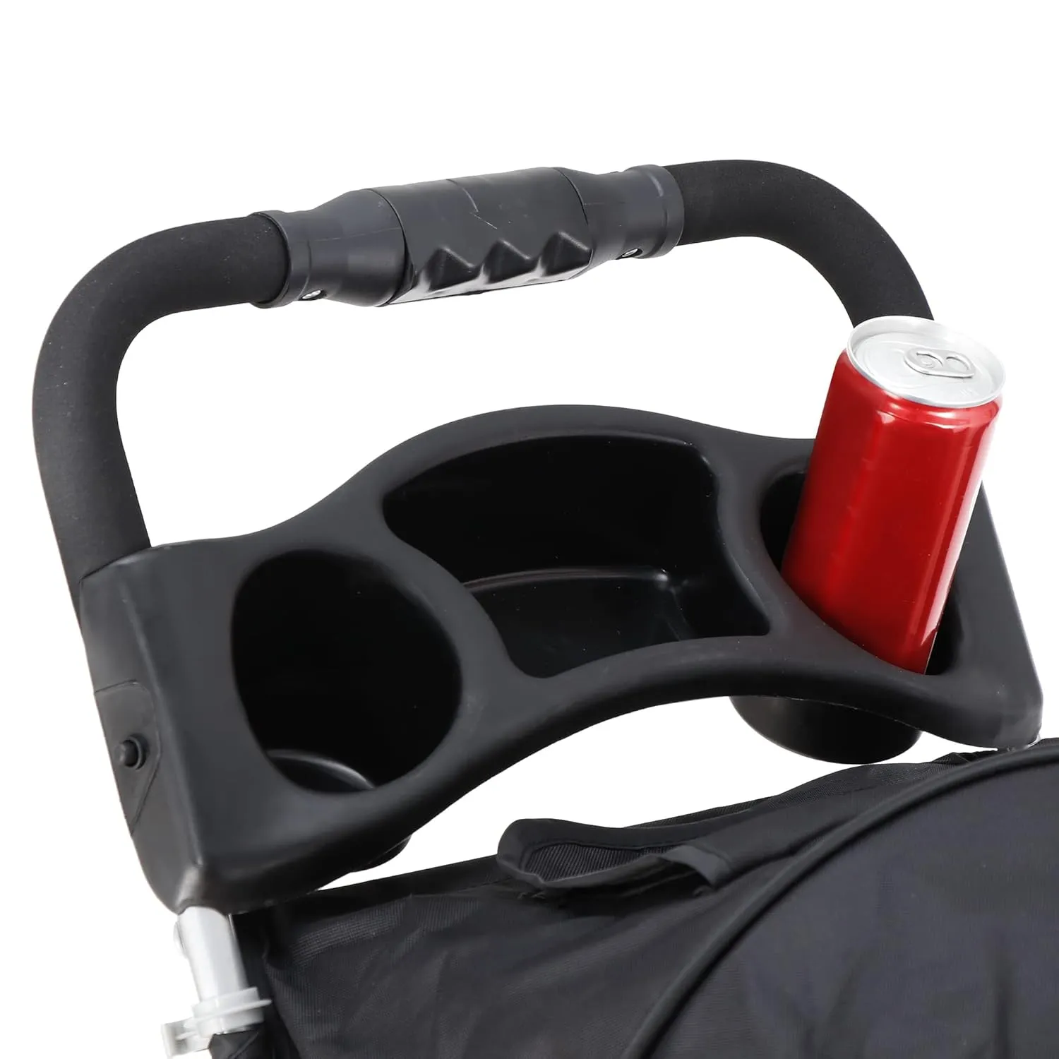 3 Wheels Foldable Pet Stroller Dog Cat Jogger Stroller Travel Carrier Strolling Cart w/Waterproof Cover Storage Basket Cup Holder & Removable Liner, Black