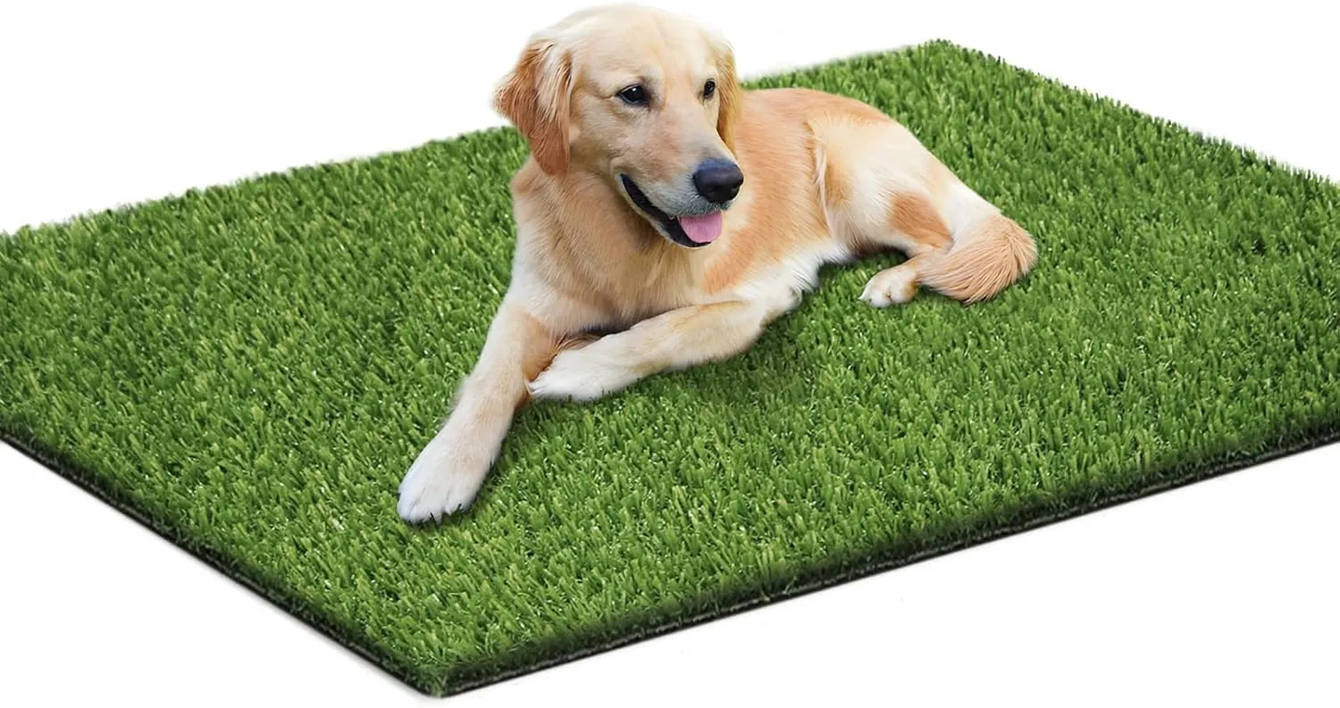 43.3 x 29.5 Inches Fake Grass Pee for Dogs Artificial Grass Rug Turf for Puppy Potty Training Washable Grass Mat Pee Grass for Dog Potty Tray