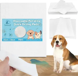 50pcs Pee Pads for Dogs Leak-Proof, Pet Pee Pads Dogs Quick Absorb Pee Pad Training Pads for Dogs,Washable Pee Pads for Dogs Double-Sided Puppy Pads, Same size, White
