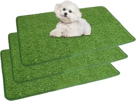 Acrux7 3 PCS Dogs Grass Pee Pads, 28x18 Inch Artificial Grass Washable Fake Grass with Drainage Holes, Reusable Grass Pad for Dogs Potty Training, Outdoor Indoor Door Mat Decor