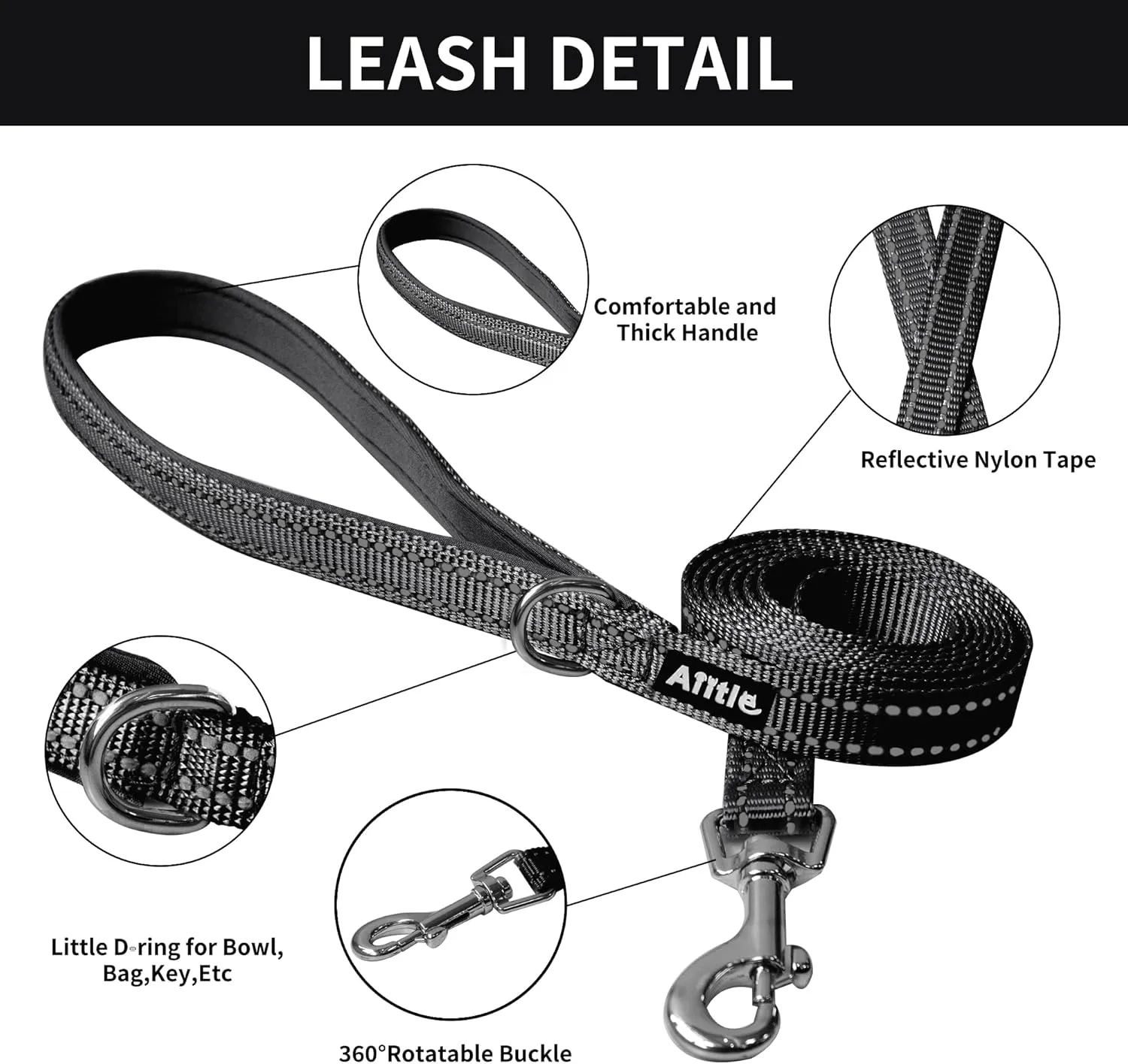 AIITLE Escape Proof Dog Harness - Step in Adjustable Dog Harness No Choke Over with Breathable Mesh and Quick-Release Buckle for Spring- Outdoor Walking, Camping, Training for Medium Dogs Black XL