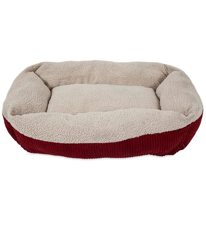 Aspen Pet Self Warming Rectangular Lounger - Barn Red/ Cream