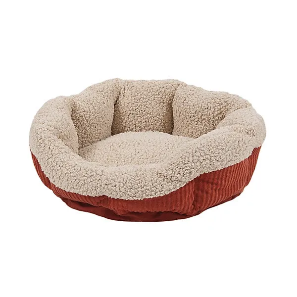Aspen Pet Self Warming Rectangular Lounger - Barn Red/ Cream
