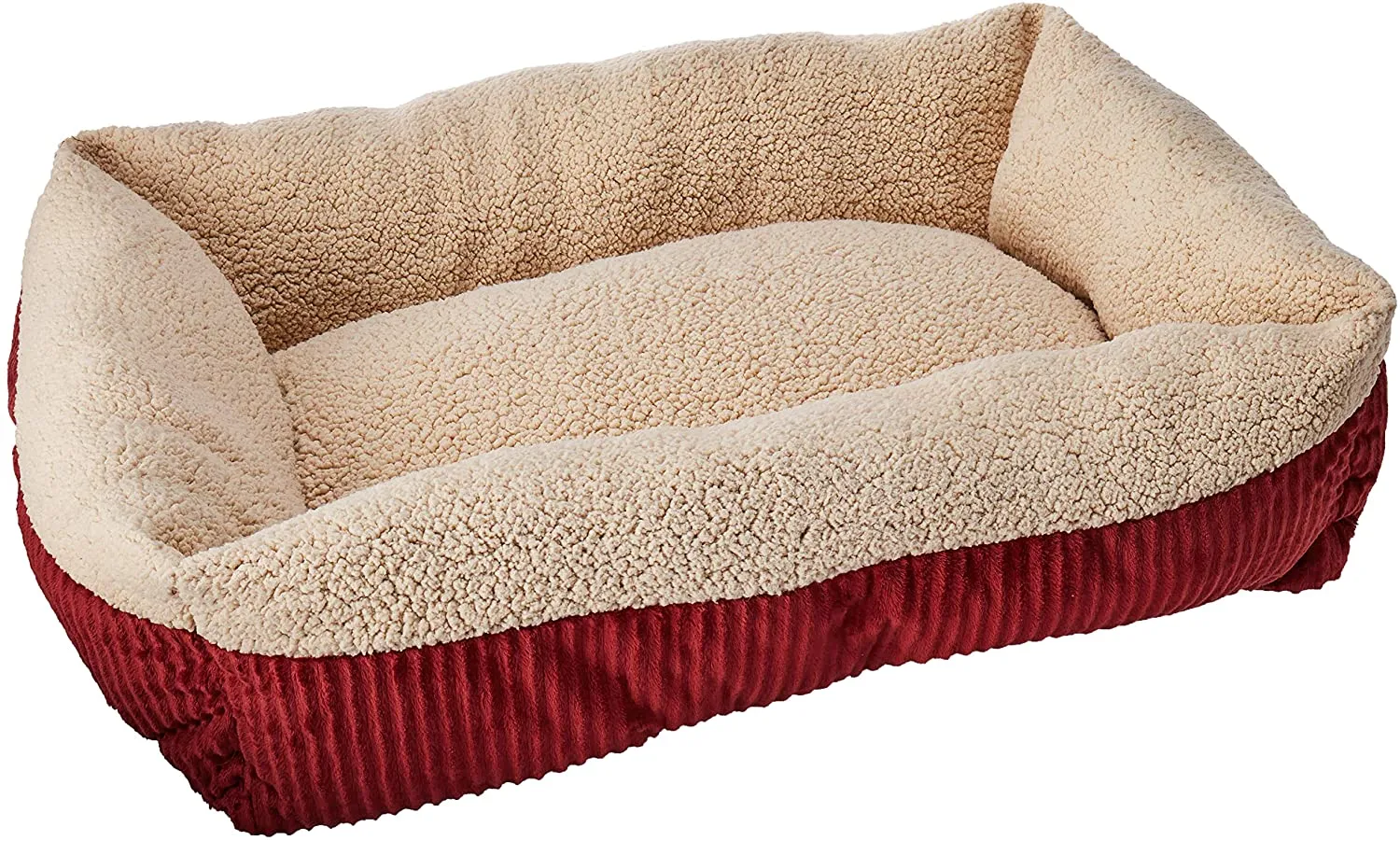 Aspen Pet Self Warming Rectangular Lounger - Barn Red/ Cream