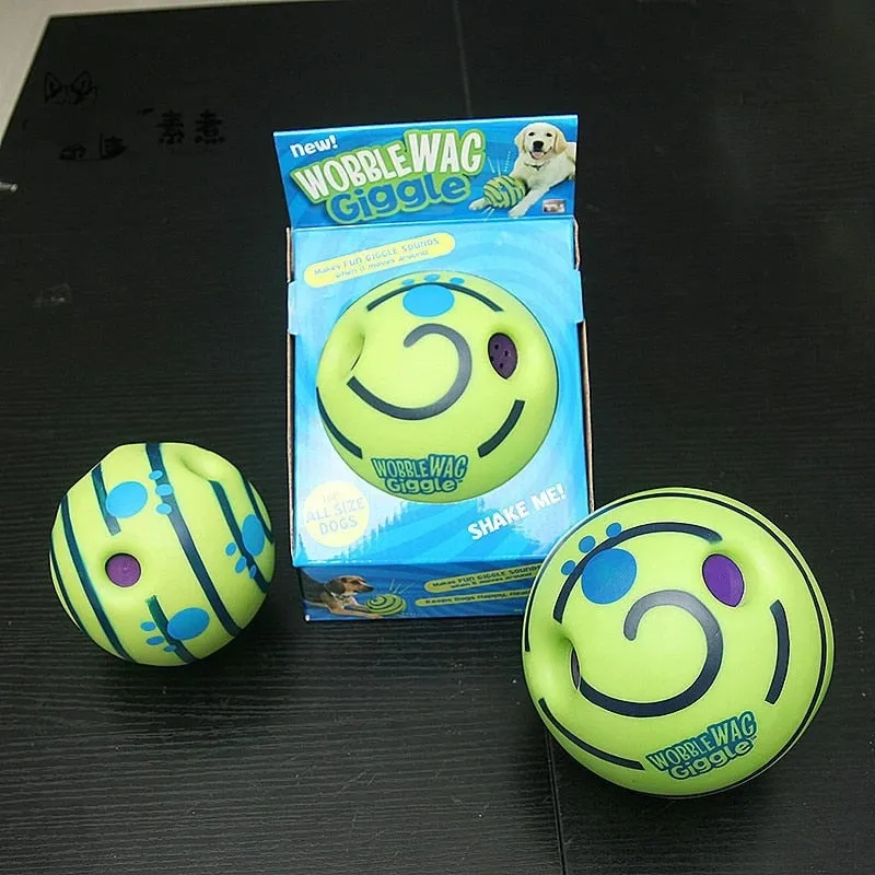 BEST Wobble Wag Giggle Dog Play Ball Training Interactive Chew Toy