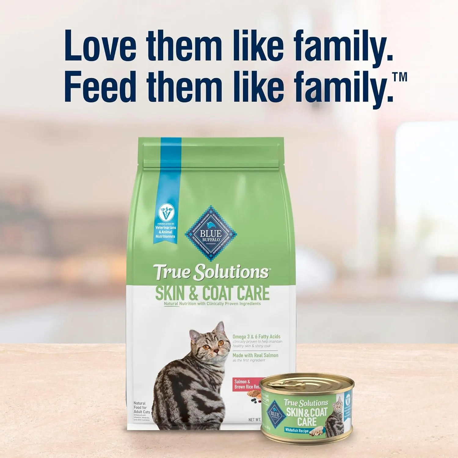 Blue Buffalo True Solutions Skin & Coat Care Natural Dry Cat Food for Adult Cats, Salmon, 3.5-lb. Bag