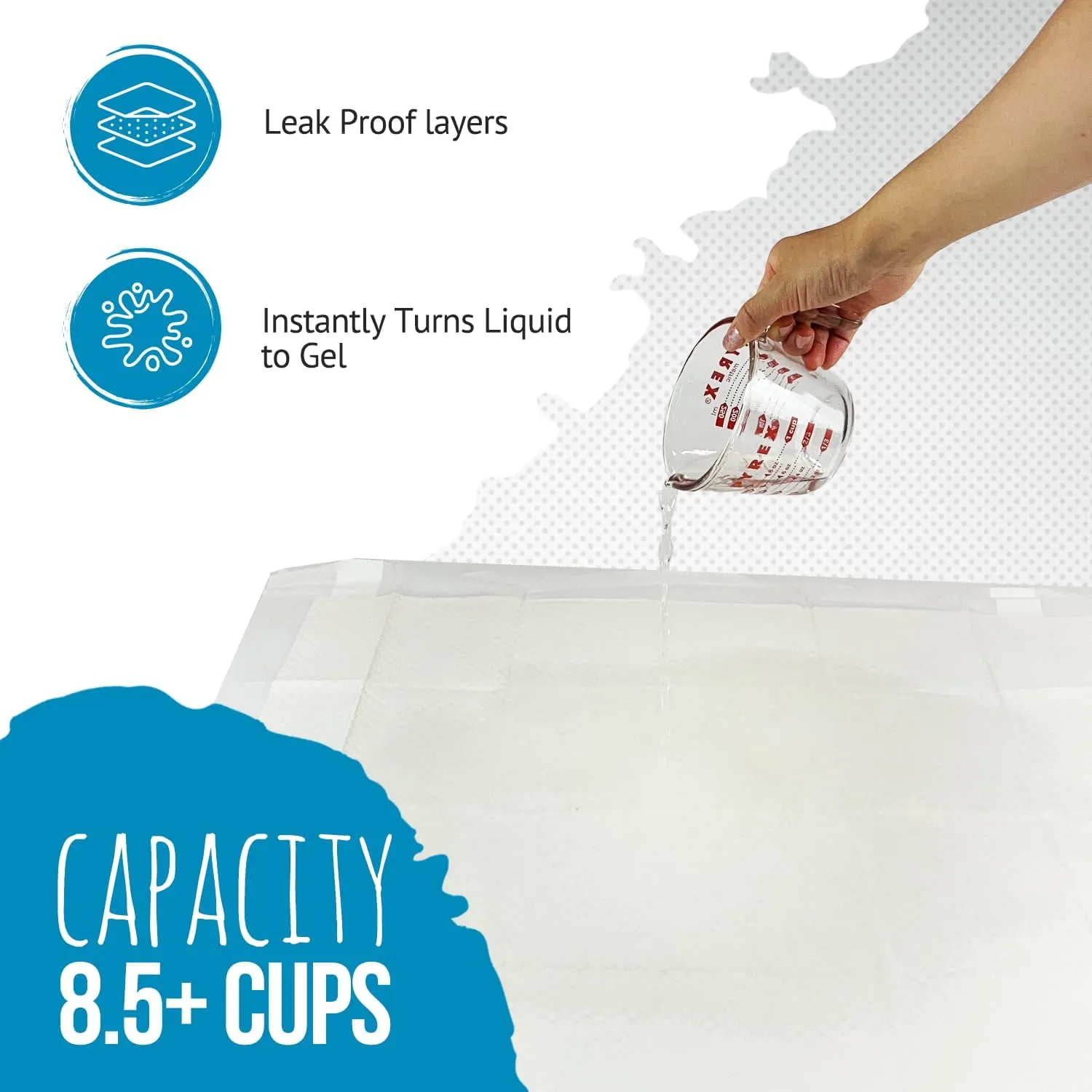Bulldogology Puppy Pee Pads XL with Adhesive Sticky Tape - Extra Large Dog Training Wee Pads (24x35) 6 Layers with Extra Quick Dry Bullsorbent Polymer Tech (60-Count, White)