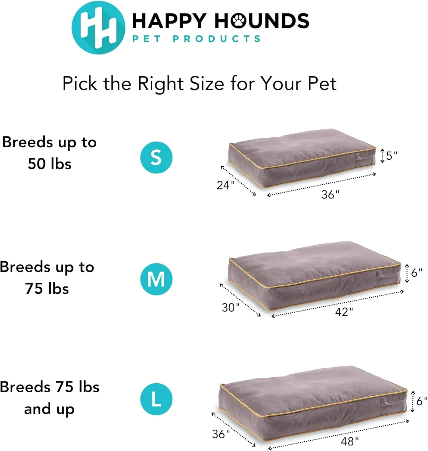 Buster Reversible Rectangle Pillow Style Dog Bed, Beige, Medium (42 x 30 in.)