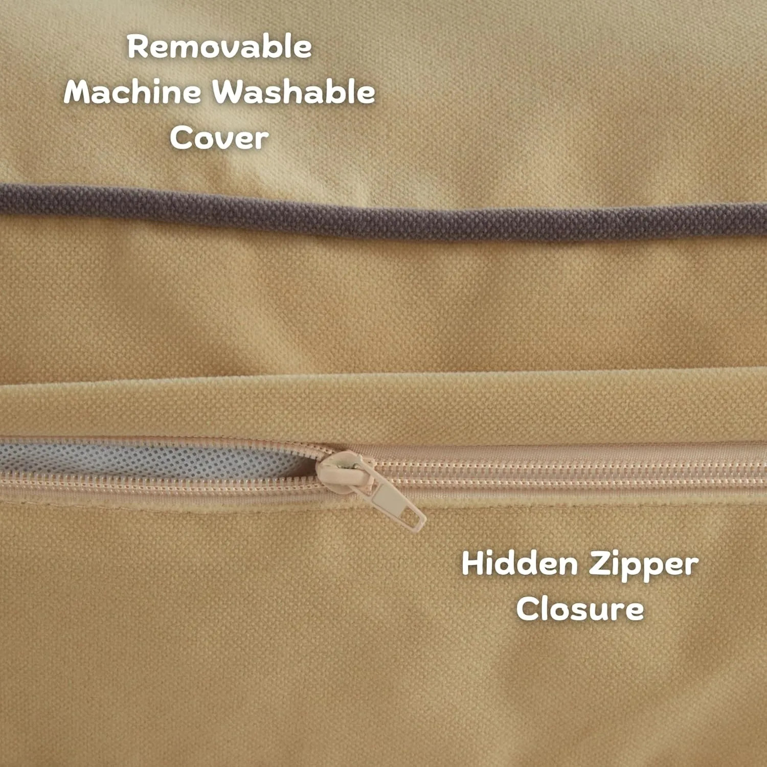Buster Reversible Rectangle Pillow Style Dog Bed, Beige, Medium (42 x 30 in.)