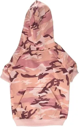 Camo Hoodie for Dogs, 13" Medium, Pink