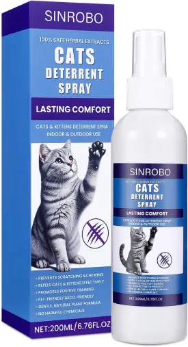 Cat Deterrent Spray - Natural Cat Repellent Spray for Furniture, Safe Indoor & Outdoor Training Aid for Urine Marking & Anti-Scratch