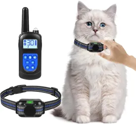 Cat Shock Collar, Ultra-Light & Thin Cat Training Collar with 2000ft Remote, Tailored for Cats & Small Dogs, 99-Level Precise Training to Stop Meowing, Effective for Bad BehaviorBlue