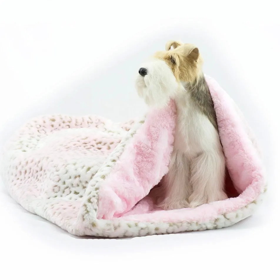 cuddle cup bed - pink lynx with puppy pink curly sue