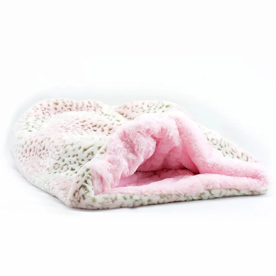 cuddle cup bed - pink lynx with puppy pink curly sue