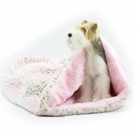 cuddle cup bed - pink lynx with puppy pink curly sue