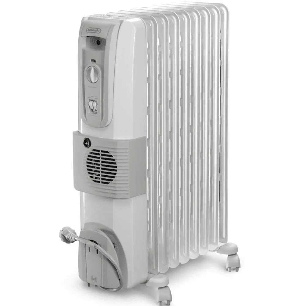DeLonghi 12 Fins Oil Filled Radiator KH771230 with Fan  Brand From Italy