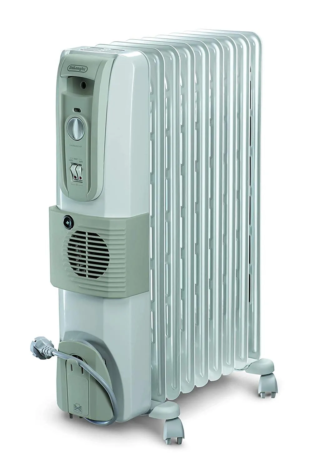 DeLonghi 12 Fins Oil Filled Radiator KH771230 with Fan  Brand From Italy