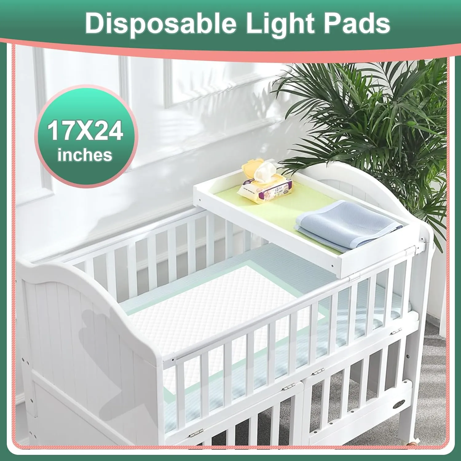 Disposable Underpads 17"24"(100 pcs) Light Absorbent Bed Pads Small Chucks Pads for Kids, Puppy, Cat and Tioilet