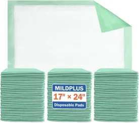 Disposable Underpads 17"24"(100 pcs) Light Absorbent Bed Pads Small Chucks Pads for Kids, Puppy, Cat and Tioilet