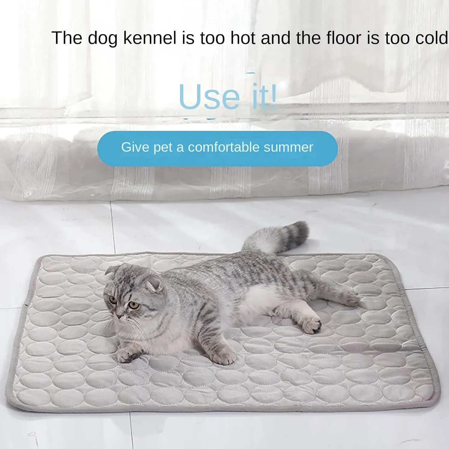 Dog Cooling Mat Summer Cat Dog Self Cooling Pad Washable Portable Pet Cooling Sleeping Bed Comfortable Ice Silk Cooling Mats for Small Medium Large Dogs Cats (CoffeeL)