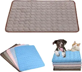 Dog Cooling Mat Summer Cat Dog Self Cooling Pad Washable Portable Pet Cooling Sleeping Bed Comfortable Ice Silk Cooling Mats for Small Medium Large Dogs Cats (CoffeeL)