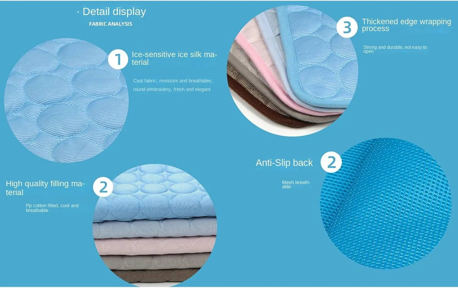 Dog Cooling Mat Summer Cat Dog Self Cooling Pad Washable Portable Pet Cooling Sleeping Bed Comfortable Ice Silk Cooling Mats for Small Medium Large Dogs Cats (CoffeeL)