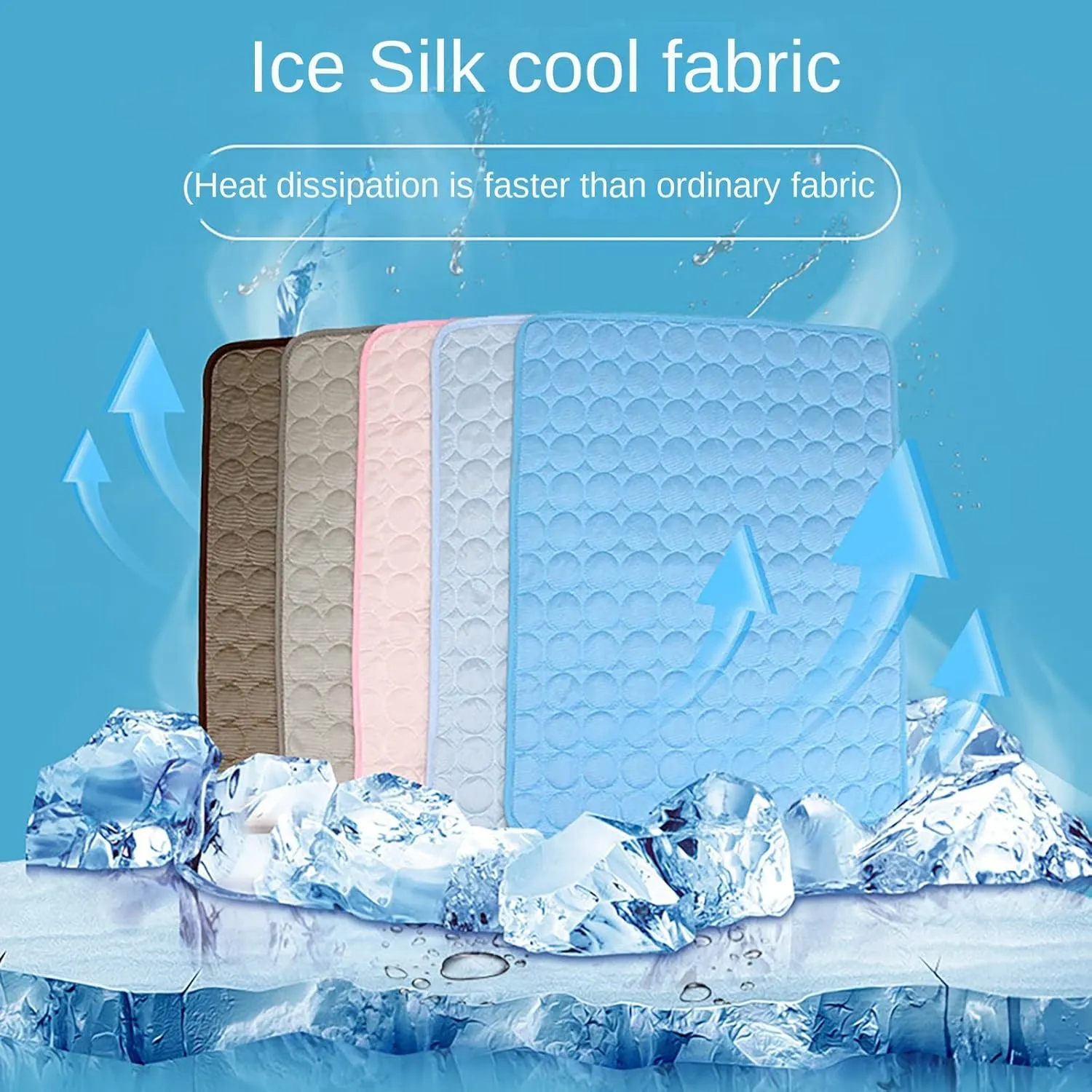 Dog Cooling Mat Summer Cat Dog Self Cooling Pad Washable Portable Pet Cooling Sleeping Bed Comfortable Ice Silk Cooling Mats for Small Medium Large Dogs Cats (CoffeeL)