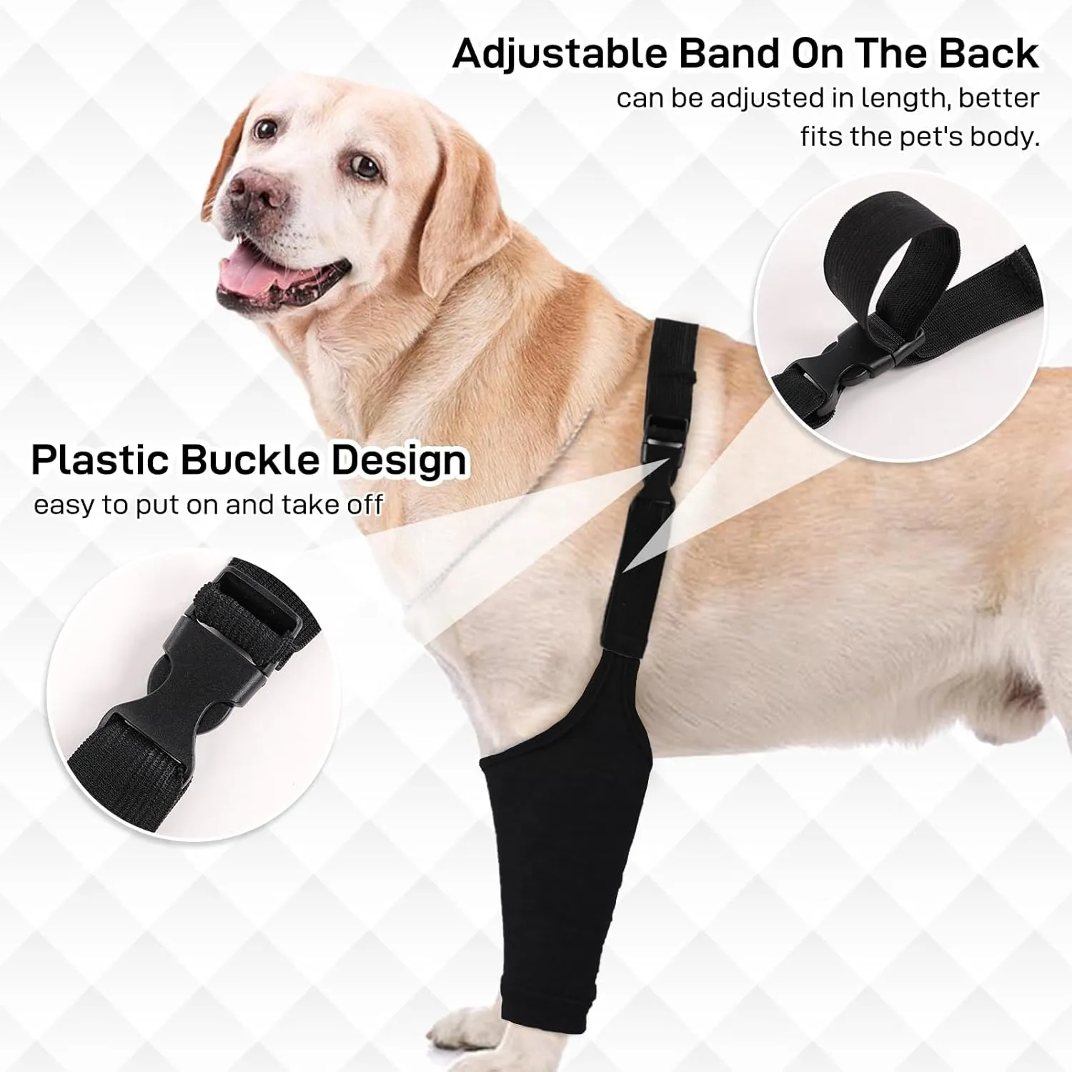Dog Recovery Suit for Front Legs, Dog Recovery Sleeves After Surgery with Elastic Band, Soft Protective Elbow Braces for Medium Large Dogs, Cone Collar Alternative to Stop Licking Leg Wounds,Black,L