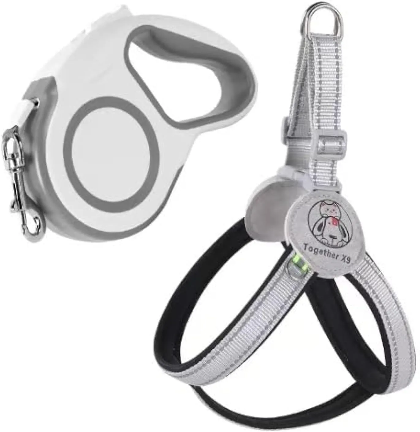 Easy Walk Step in Pet Harness - No Pull Dog Harness with Leash Set for Small Medium Dogs and Cats - Black , XS