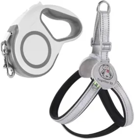 Easy Walk Step in Pet Harness - No Pull Dog Harness with Leash Set for Small Medium Dogs and Cats - Black , XS
