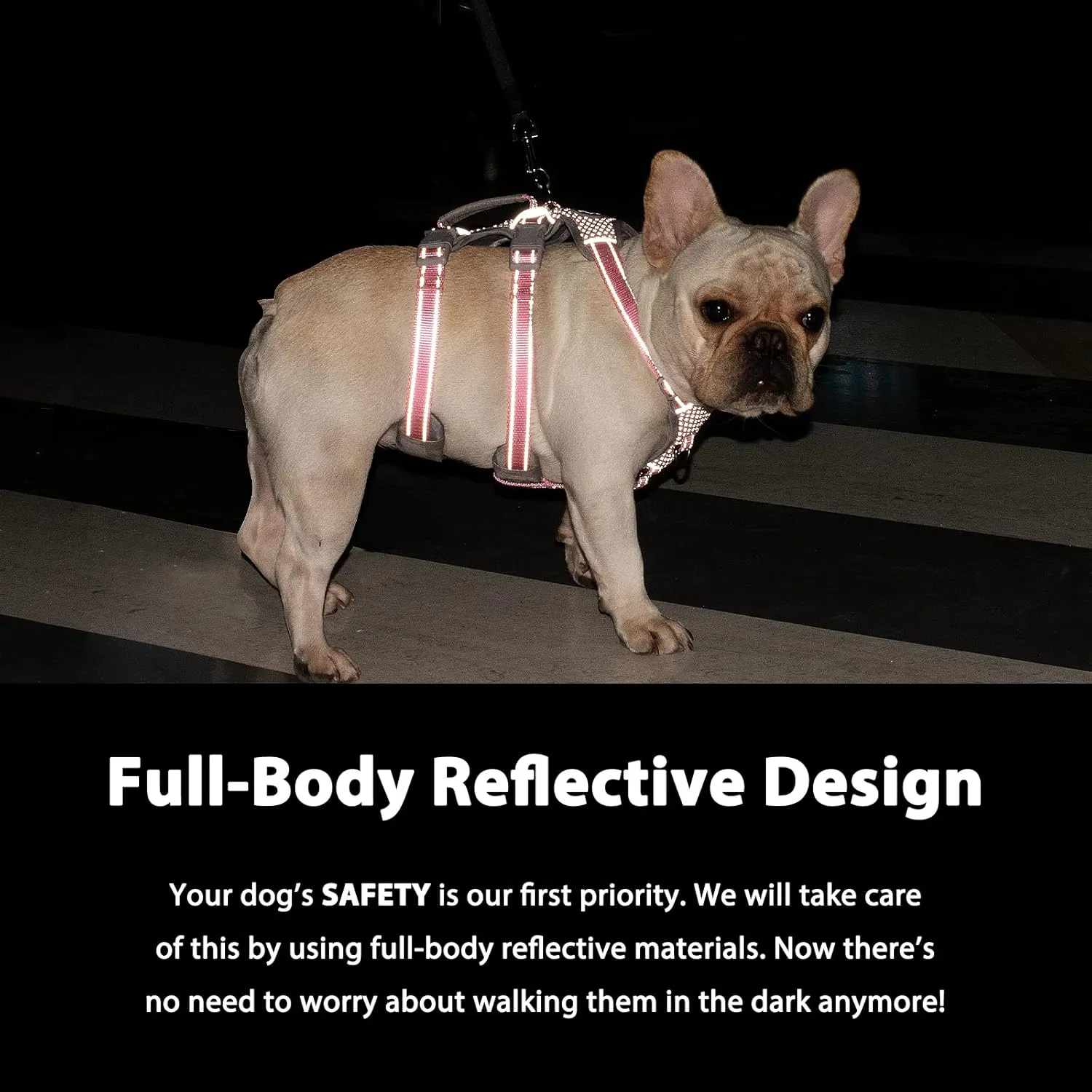 Escape Proof Dog Harness, Escape Artist Harness, Fully Reflective Harness with Padded Handle, Breathable,Durable, Adjustable Vest for Medium Dogs Walking, Training, and Running Gear (Pink,M)