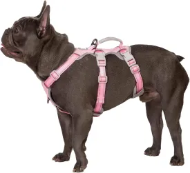 Escape Proof Dog Harness, Escape Artist Harness, Fully Reflective Harness with Padded Handle, Breathable,Durable, Adjustable Vest for Medium Dogs Walking, Training, and Running Gear (Pink,M)