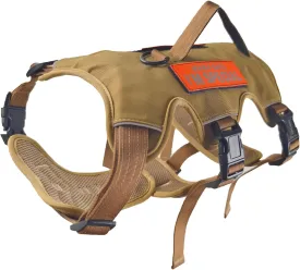 Escape Proof Dog Harness  Night Reflective, 5-Adjustable Straps, No-Choke Design, Lift Handle & Quick Release for Large Dogs  Ideal for Walking, Hiking & Training (Khaki, Medium)