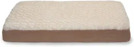 Furhaven Memory Foam Dog Bed for Medium/Small Dogs w/ Removable Washable Cover, For Dogs Up to 35 lbs - Ultra Plush Faux Fur & Suede Mattress - Cream, Medium