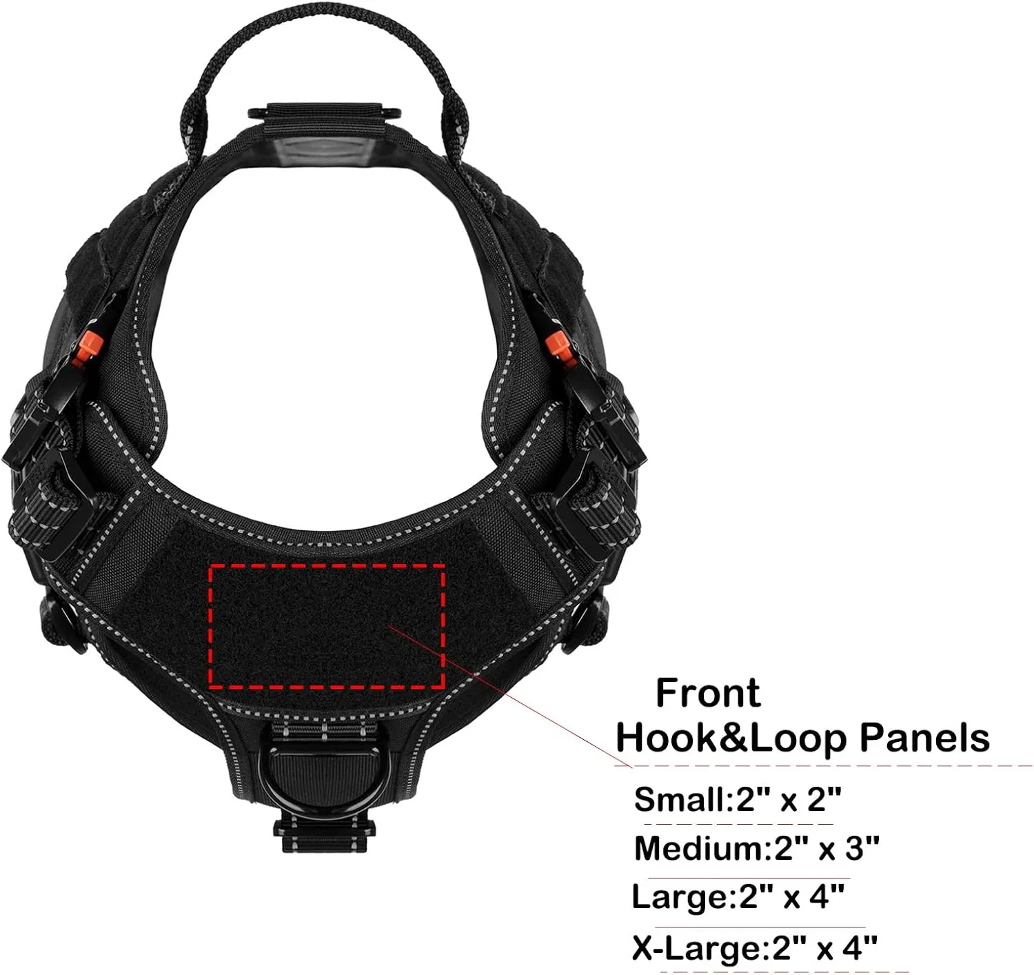 ICEFANG Tactical Dog Harness,Medium Size, 2X Metal Buckle,Working Dog MOLLE Vest with Handle,No Pulling Front Leash Clip,Hook and Loop Panel