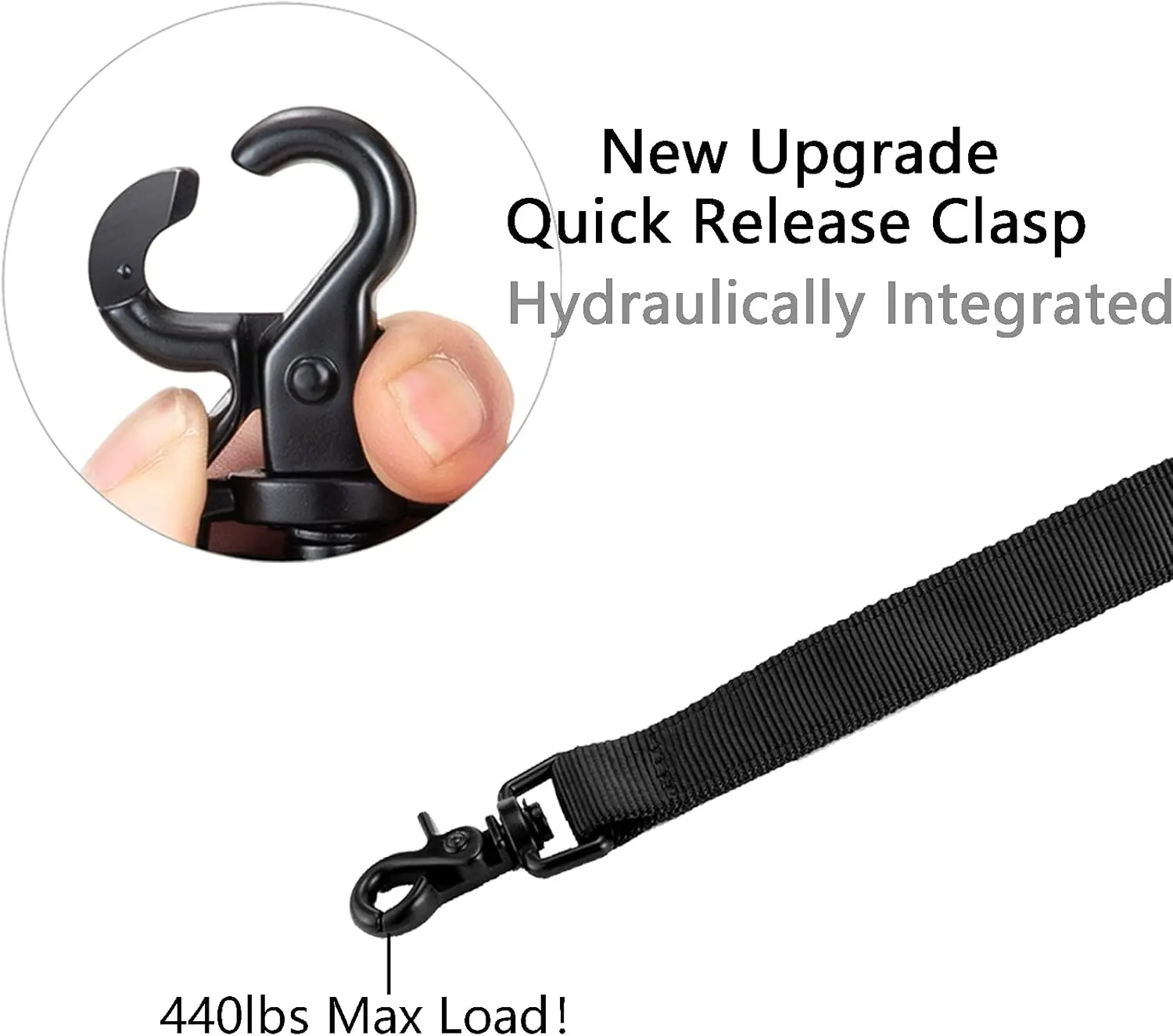 JiePai Tactical Dog Training Bungee Leash Military Dog Leash Quick Release Elastic Leads Rope with 2 Control Handle, 4ft for Medium Large Dogs, Black