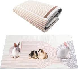kathson Large Rabbit Cage Liner 78.739.4 Guinea Pig Bedding Bunny Washable Floor Mat Reusable Absorbent Non Slip Pet Pee Pad for Small Animals Cages Hamster Chinchilla Cat Dog