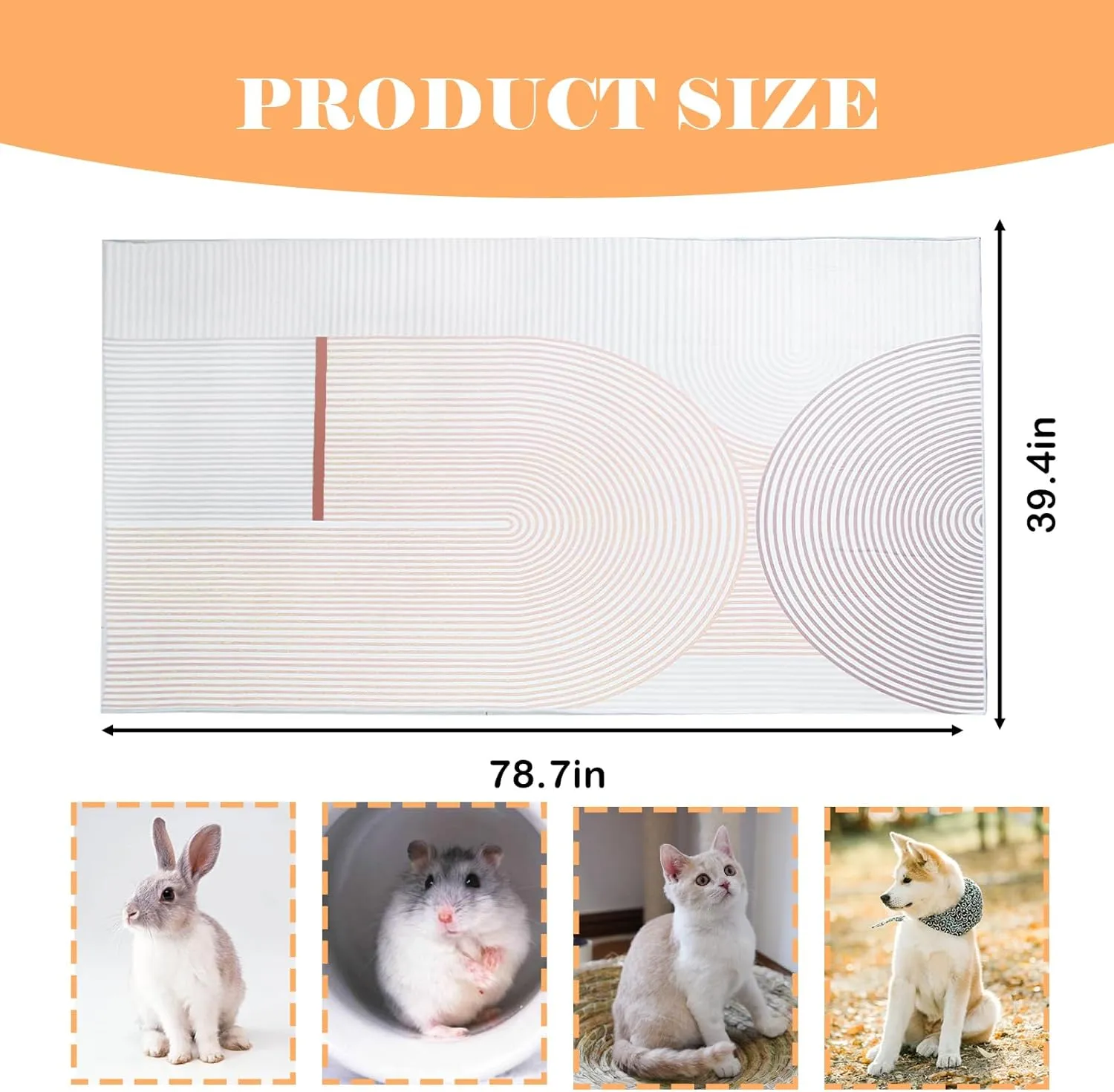 kathson Large Rabbit Cage Liner 78.739.4 Guinea Pig Bedding Bunny Washable Floor Mat Reusable Absorbent Non Slip Pet Pee Pad for Small Animals Cages Hamster Chinchilla Cat Dog