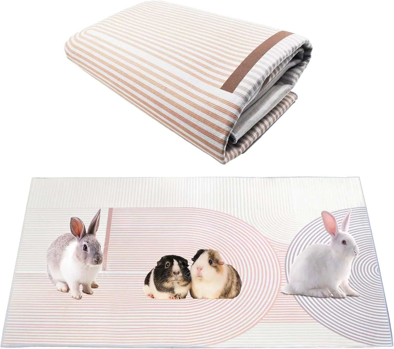 kathson Large Rabbit Cage Liner 78.739.4 Guinea Pig Bedding Bunny Washable Floor Mat Reusable Absorbent Non Slip Pet Pee Pad for Small Animals Cages Hamster Chinchilla Cat Dog