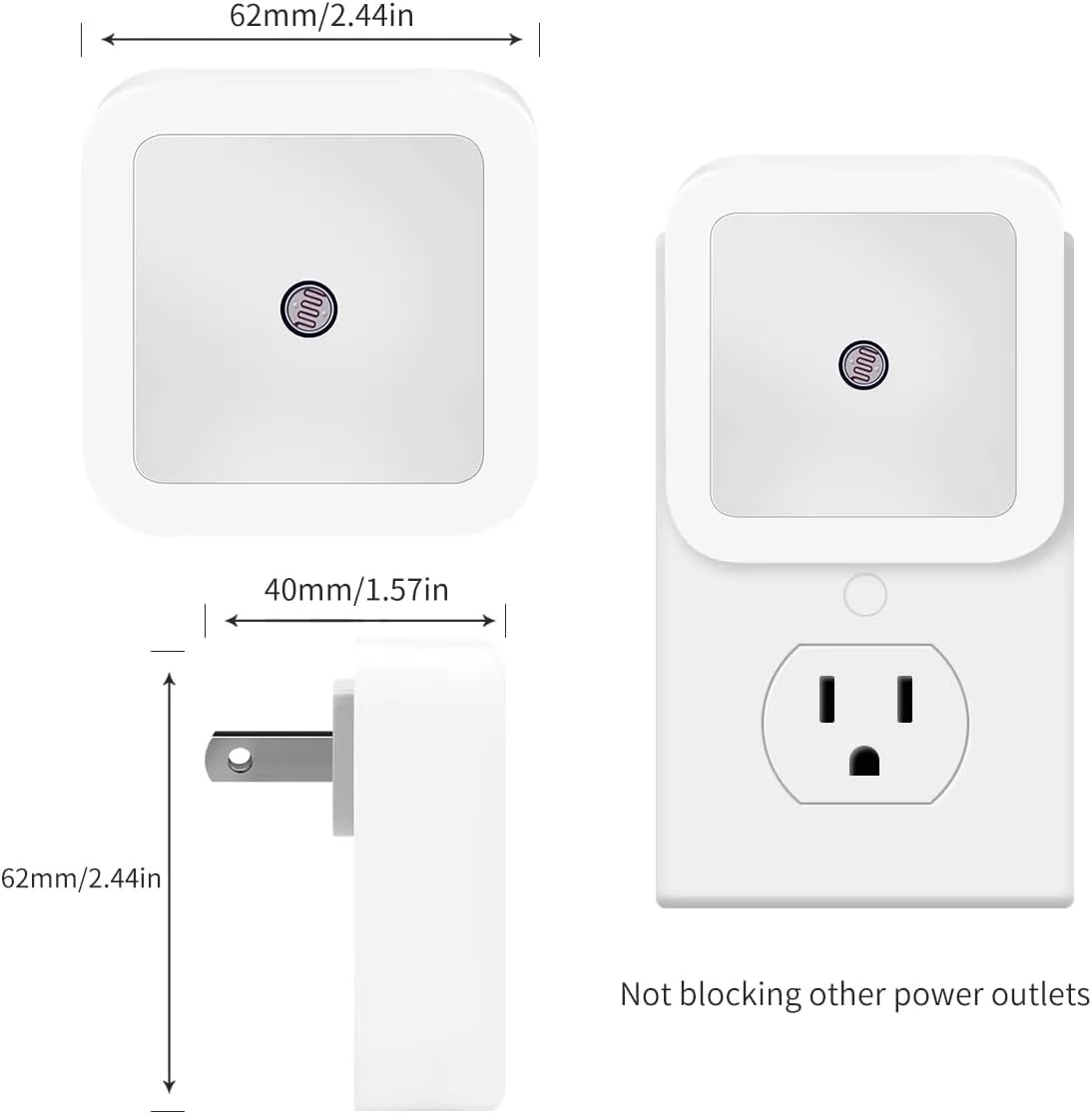KINUR 6 Pack Red Night Light, LED Night Lights Plug into Wall with Dusk to Dawn sensors, Plug in Night Lights for Kids Room, Bedroom, Bathroom, Baby Nursery,Stair Lights, Hallway Light, Daylight