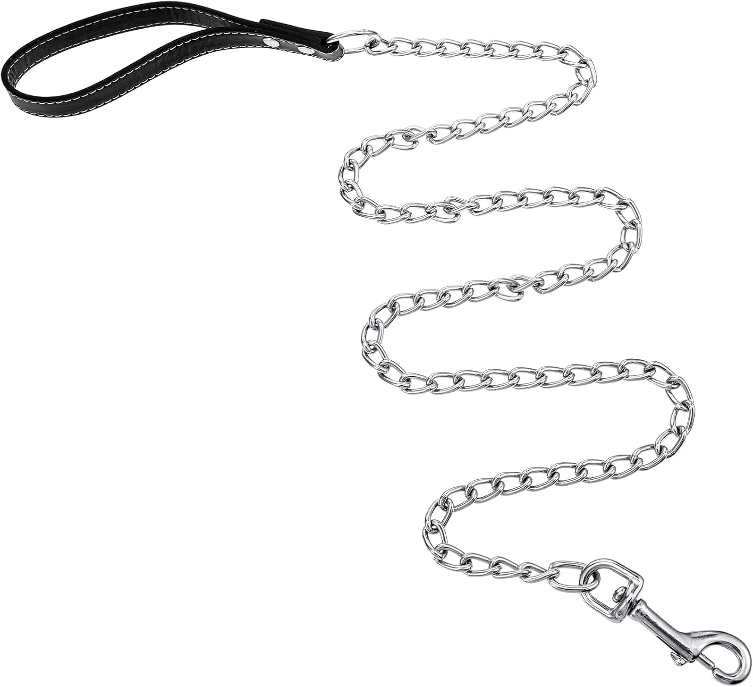 Leash Chain Heavy Duty Metal Dog Leash Dog Leashes for Medium Dogs Chew Proof Pet with Soft Padded Handle Stainless Steel Cuban Link Chain for Large & Medium Size Dogs