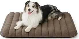 Lesure Cute Orthopedic Dog Bed Large Sized Dog, Waterproof Chic Flat Pet Beds with Removable Washable Cover, Fuzzy Thick Egg Crate Foam Pet Mat for Indoor Use (36" x 27", Brown)