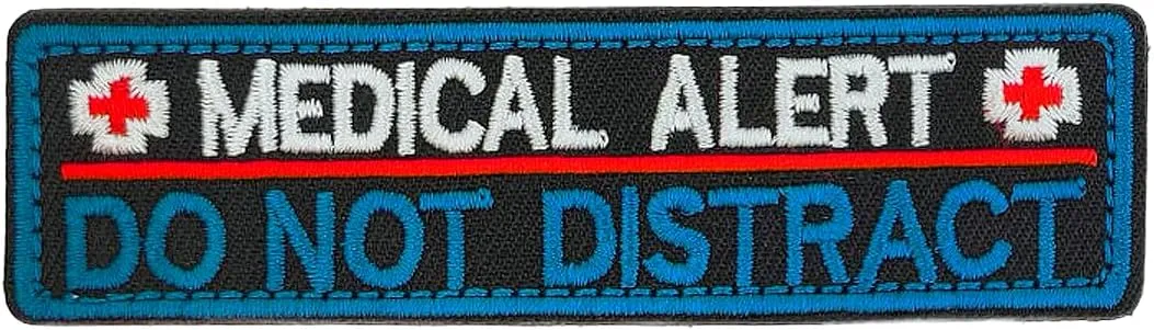 Medical Alert Tactical Dog Patch, Do Not Distract Service Dog Patch, Funny Military Morale Patches, Meme Patch, Mello Patch, Hook and Loop, Emblem Fastener for Dog Vests, Harnesses Collar, Backpack