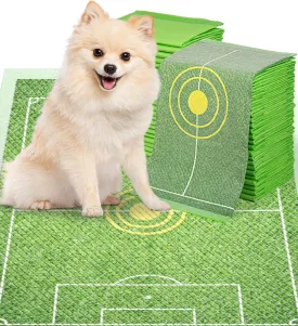 MICOOYO Puppy Pads Pee Pads for Dogs, Disposable Target Dog Pad for Potty Tranning , Soccor Field Design Super Absorbent Doggy Pad for Pets, Puppy, Doggie, Cat (S, 30Count)