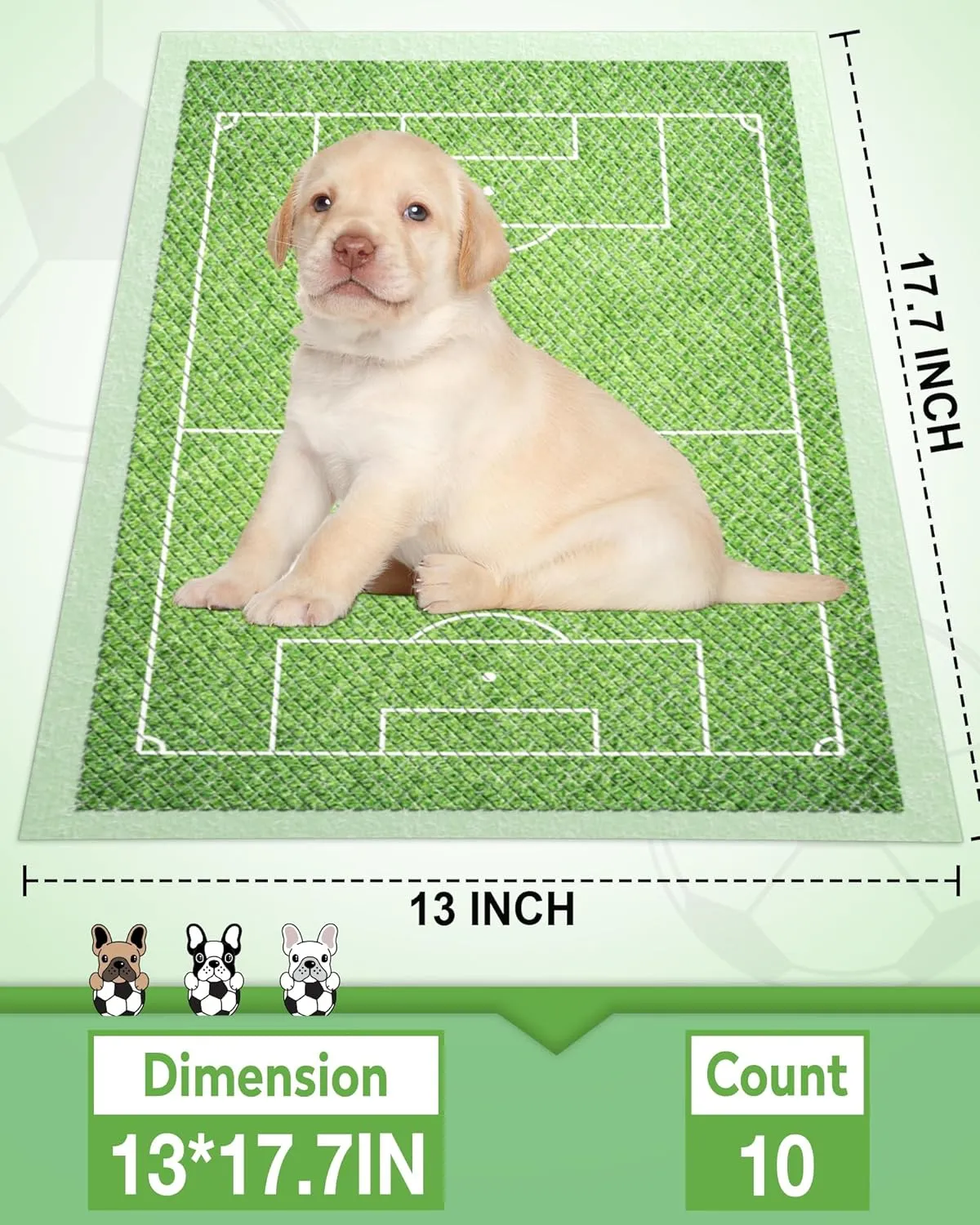 MICOOYO Puppy Pads Pee Pads for Dogs, Disposable Target Dog Pad for Potty Tranning , Soccor Field Design Super Absorbent Doggy Pad for Pets, Puppy, Doggie, Cat (S, 30Count)