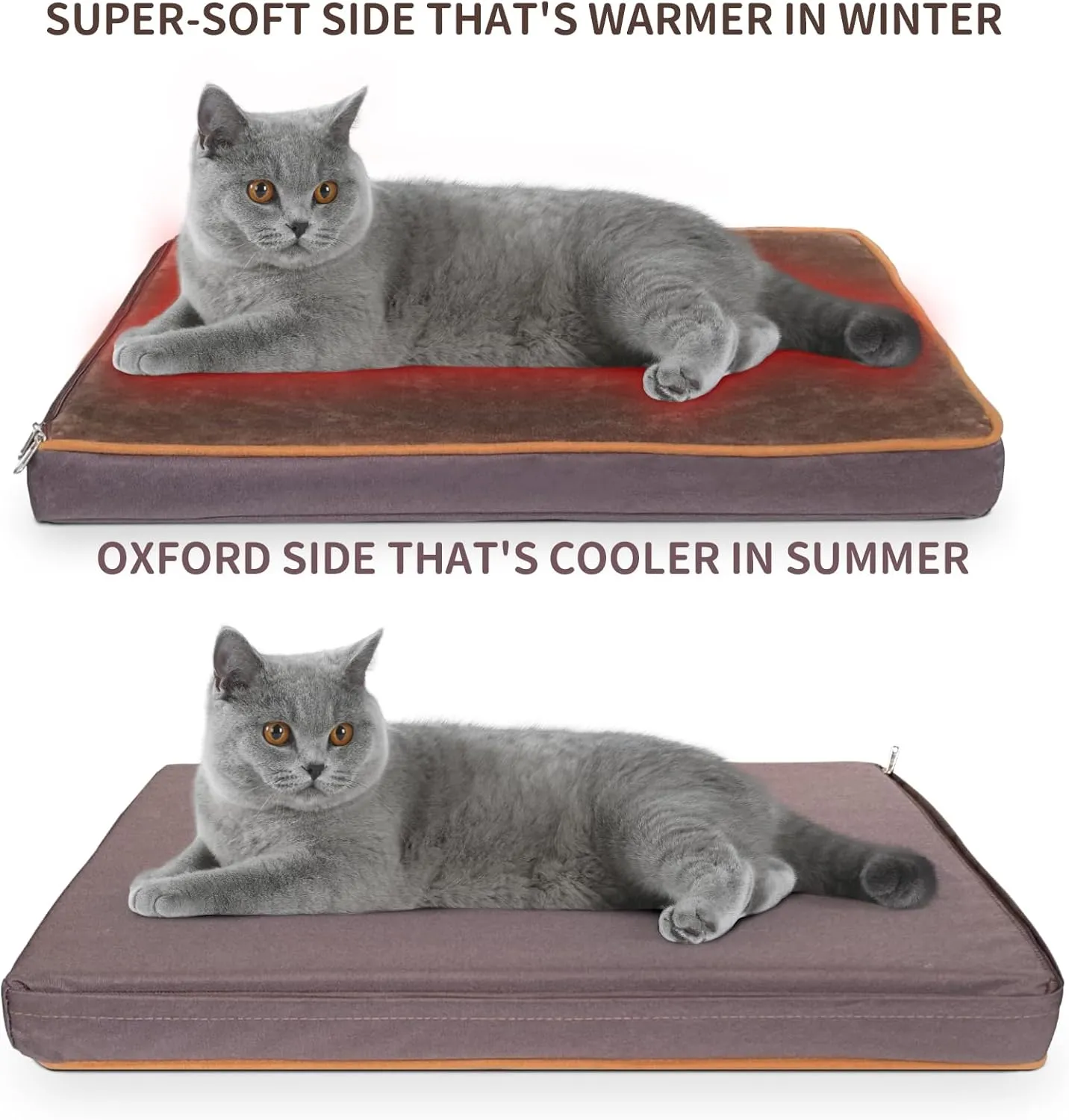 NAMOTEK Outdoor Heated Pet Bed for Cats Dog in Winter with Orthopedic Foam Base Auto Constant Temperature Electric Heating Pad & Waterproof Liner for Dog House Cabin Cot Doorway(19.7"Lx15.7"Wx1.7"Th)