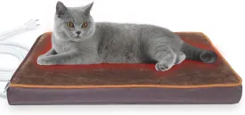 NAMOTEK Outdoor Heated Pet Bed for Cats Dog in Winter with Orthopedic Foam Base Auto Constant Temperature Electric Heating Pad & Waterproof Liner for Dog House Cabin Cot Doorway(19.7"Lx15.7"Wx1.7"Th)